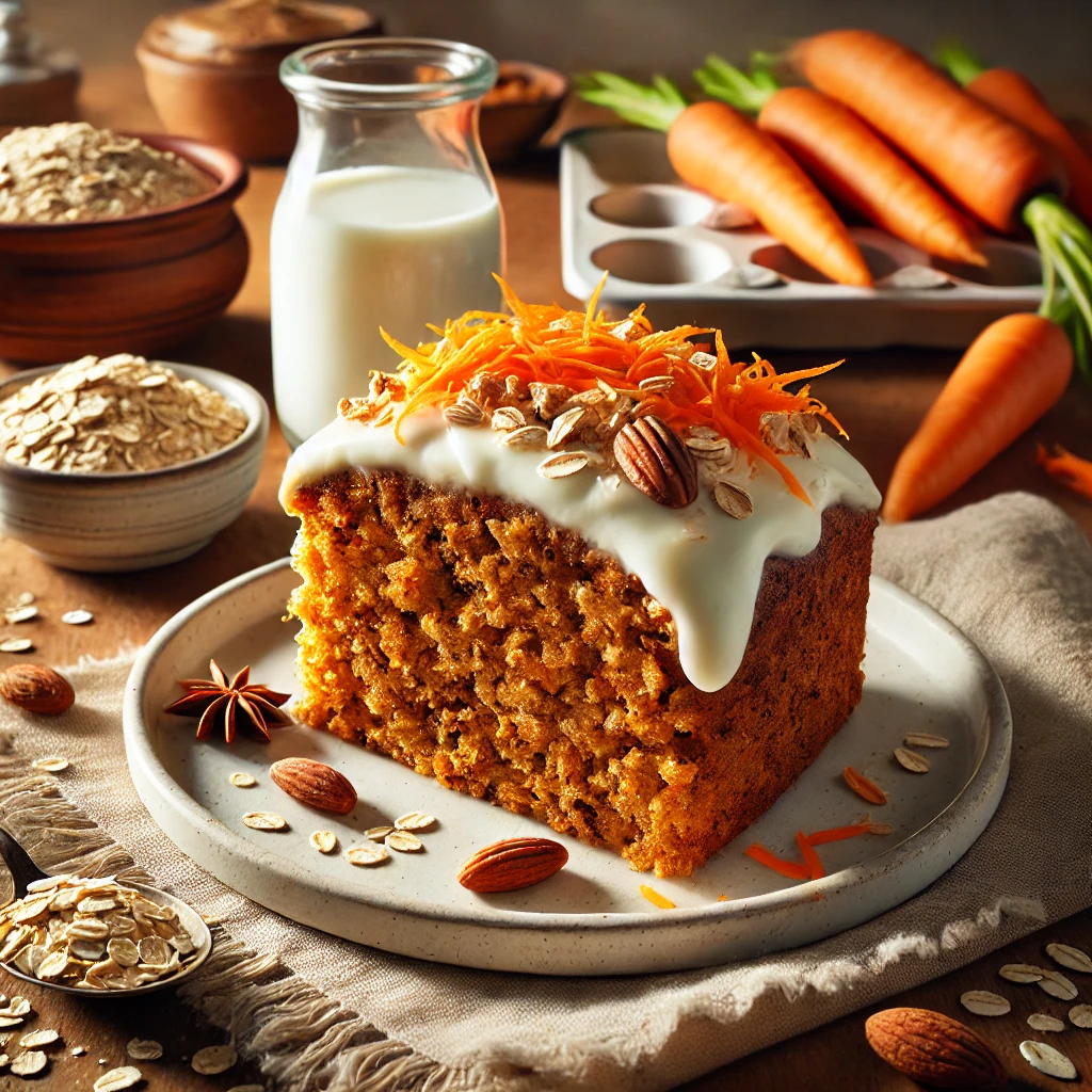 Gezonde carrot cake met havermout