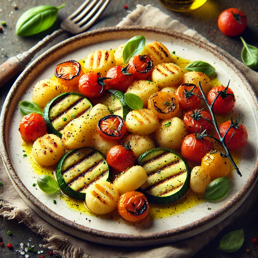 Gnocchi airfryer met courgette en tomaat