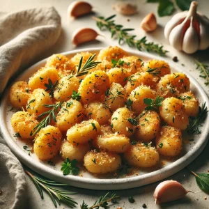 Gnocchi airfryer met verse kruiden en knoflook