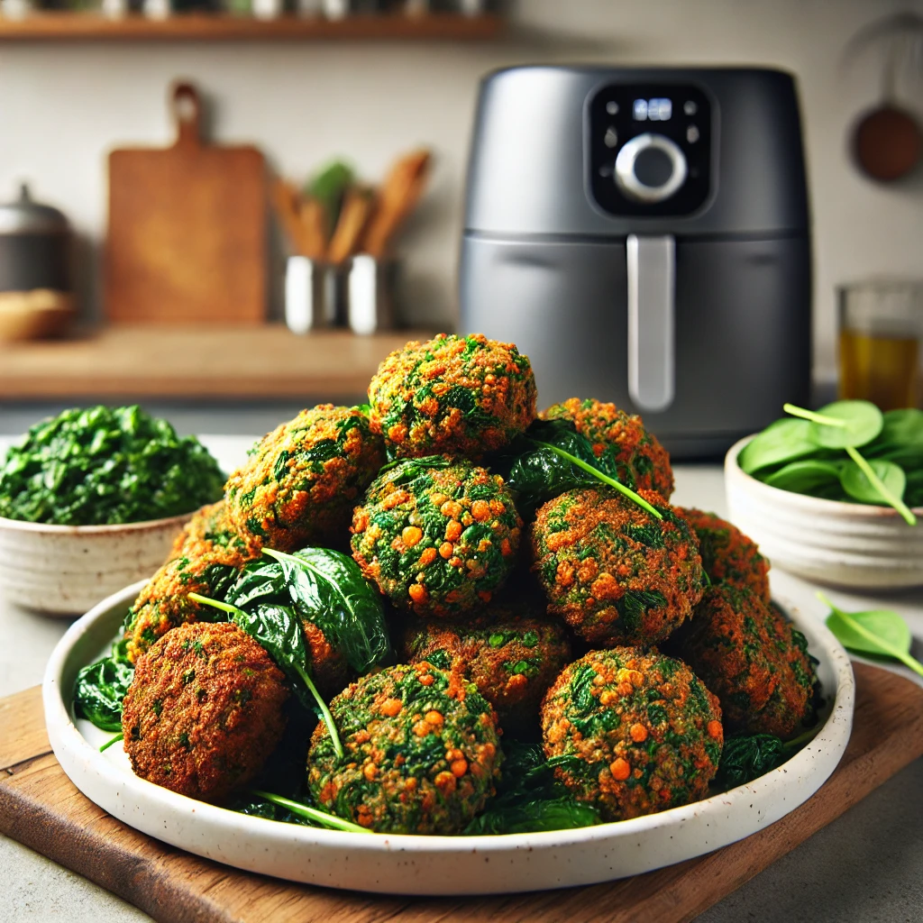 Groentefalafel met spinazie uit de airfryer