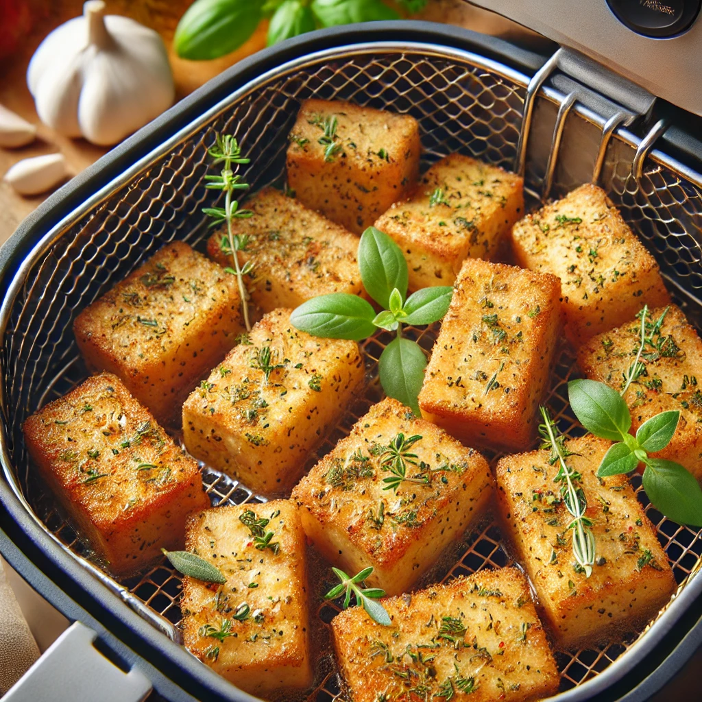 Italiaanse kruiden tofu in de airfryer