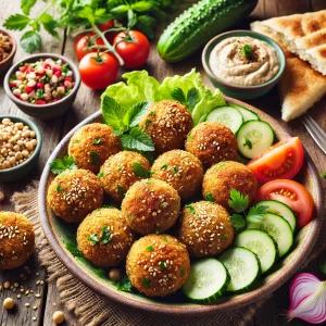 Kikkererwtenfalafel met sesamzaadjes