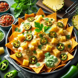 Nachos airfryer met ananas en jalapeño