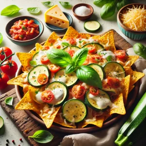 Nachos airfryer met courgette en basilicum