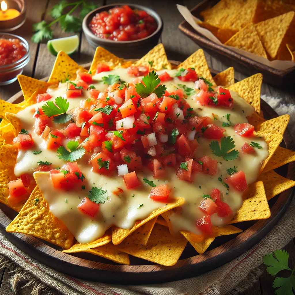 Nachos airfryer met magere kaas en tomatensalsa