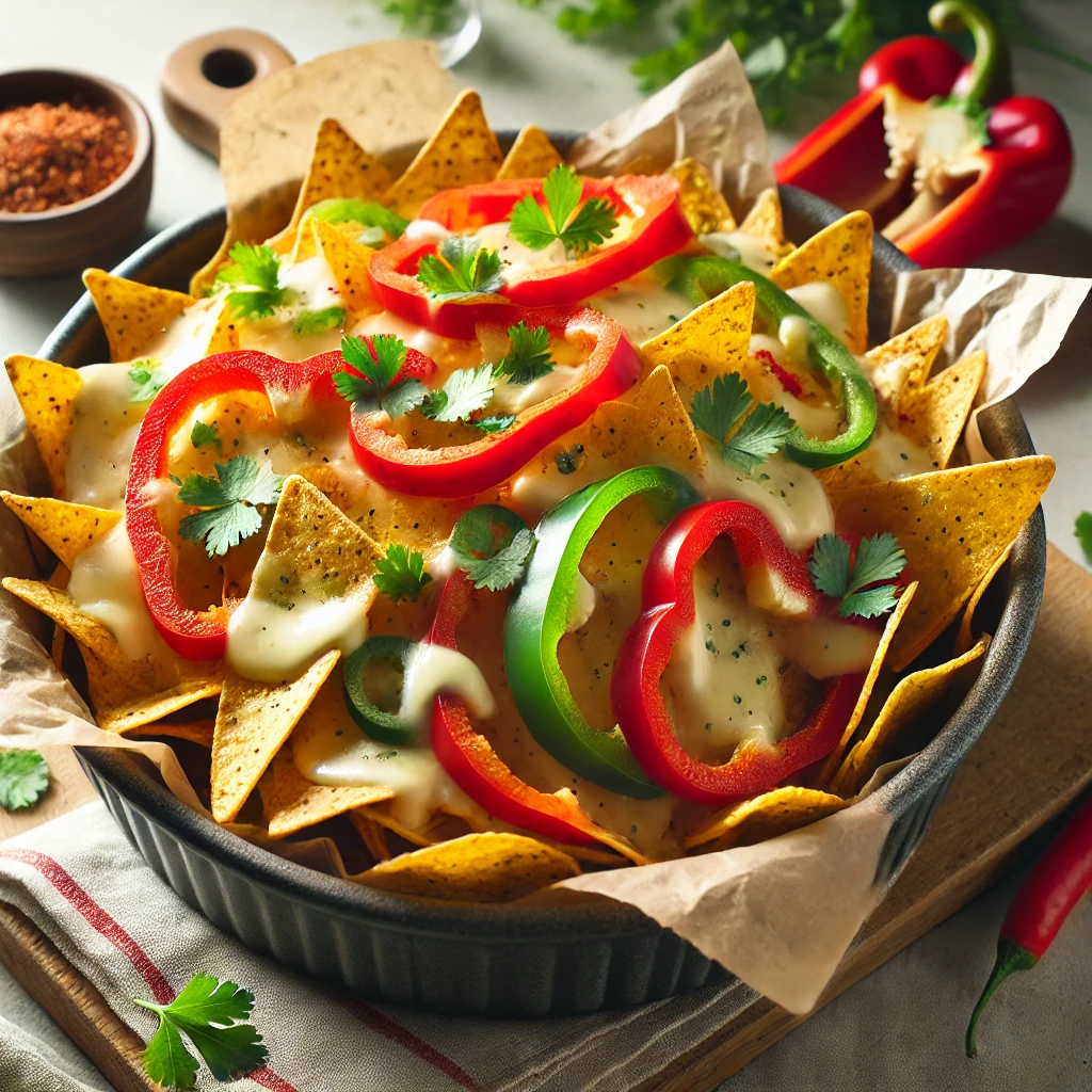 Nachos airfryer met paprika en koriander