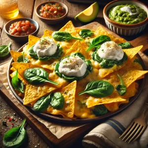 Nachos airfryer met spinazie en ricotta