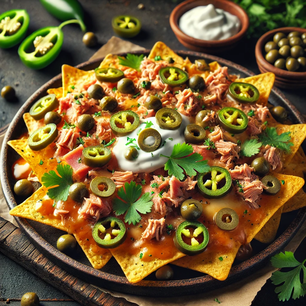 Nachos airfryer met tonijn en kappertjes