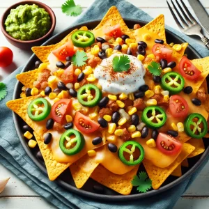 Nachos airfryer met zwarte bonen en mais