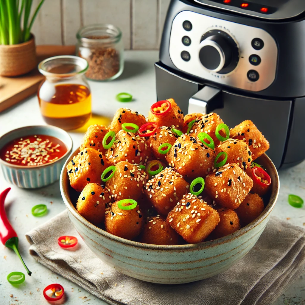 Pittige tofu bites in de airfryer