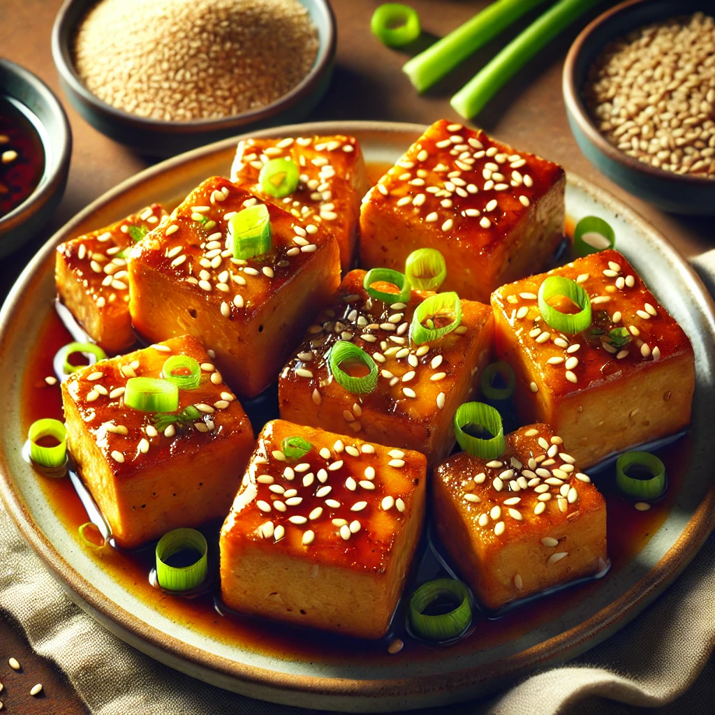 Sesam- en sojasaus tofu airfryer