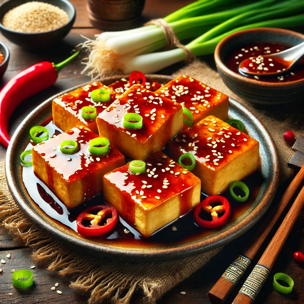 Tofu met hoisin saus uit de airfryer