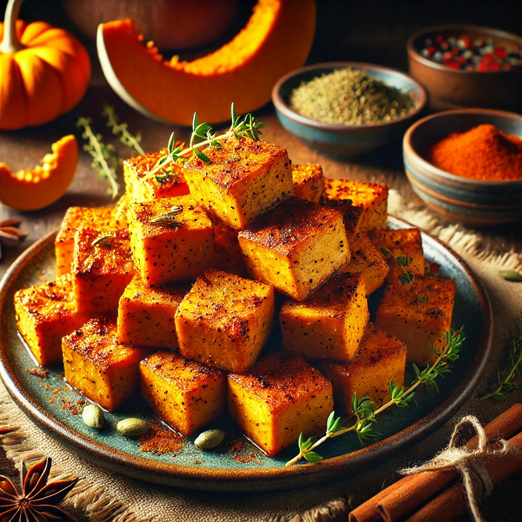 Tofu met pompoenkruiden uit de airfryer