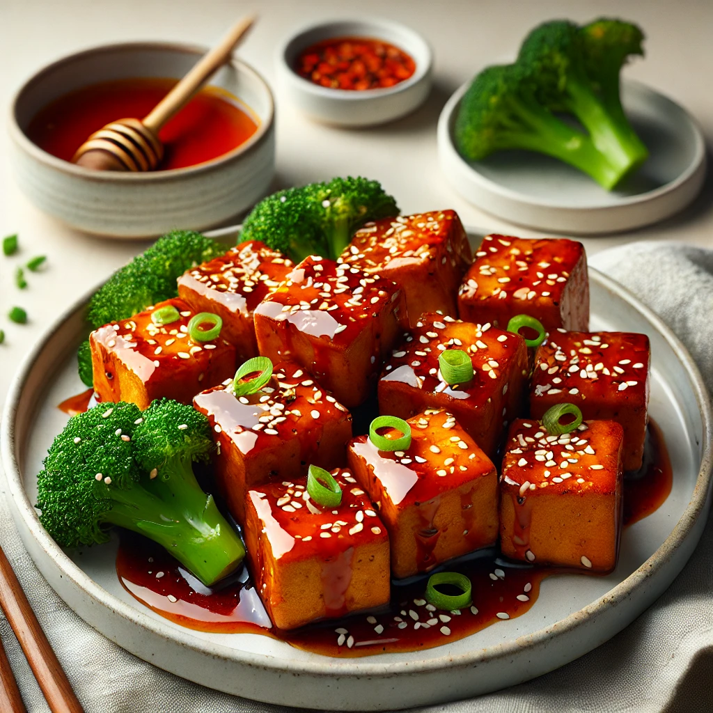 Tofu met sriracha en honing uit de airfryer