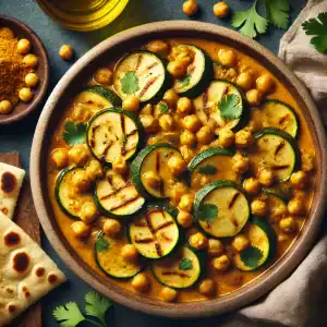 Crockpot Recept - Courgette en kikkererwten curry