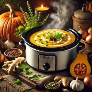 Crockpot Recept - Pompoensoep met gember