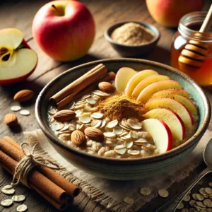 Appel-kaneel overnight oats met amandelen