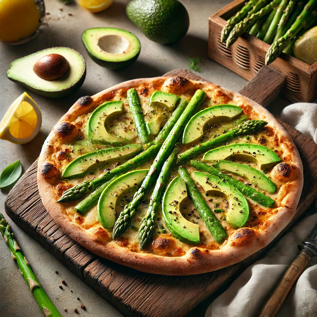 Avocado en Asperge Pizza met Citroen