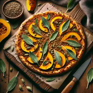 Boekweit Pizza met Pompoen en Salie