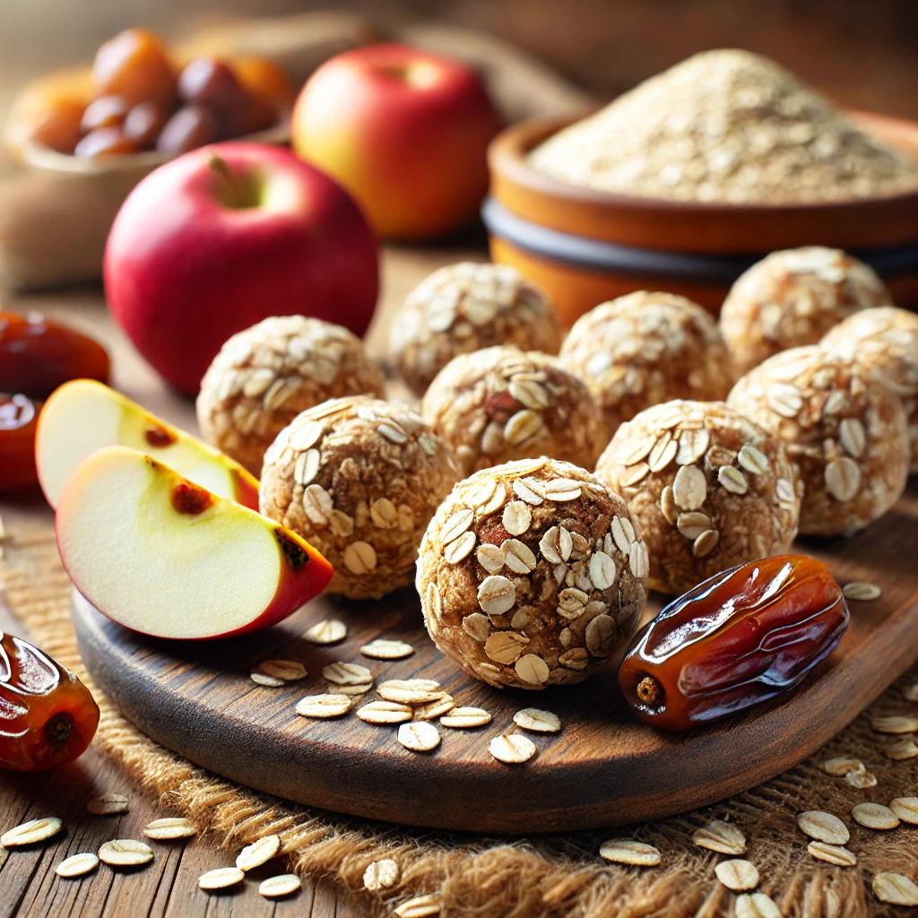 Energie balletjes met appel, dadels en havermout