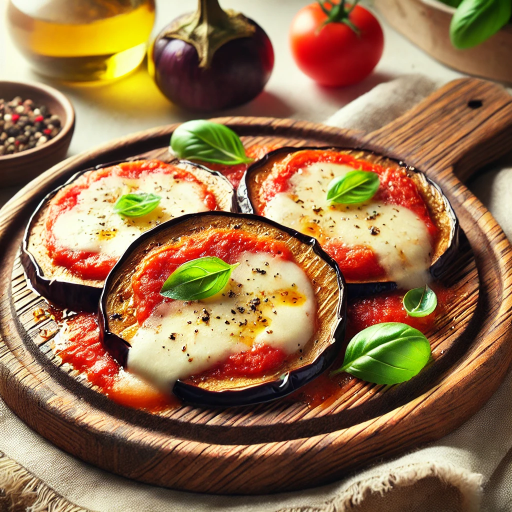 Geroosterde Aubergine met Tomatensaus en Mozzarella (light)