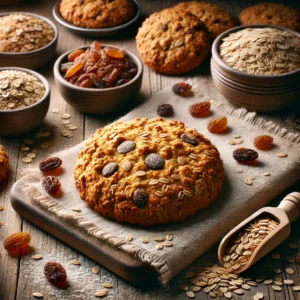 Havermoutkoekjes met lijnzaad en rozijnen