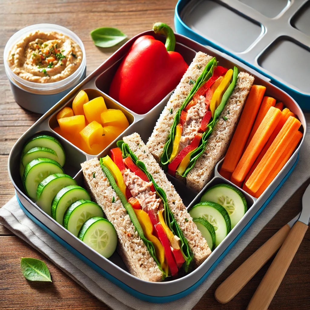 Lunchbox-ready: volkoren sandwich met tonijn en paprika