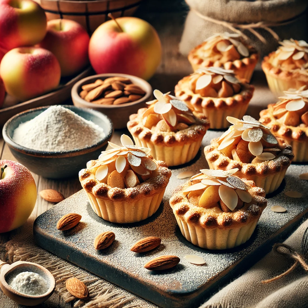 Mini appeltaartjes met volkorenmeel en amandelen