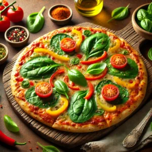 Volkoren Groentepizza met Spinazie en Tomaat