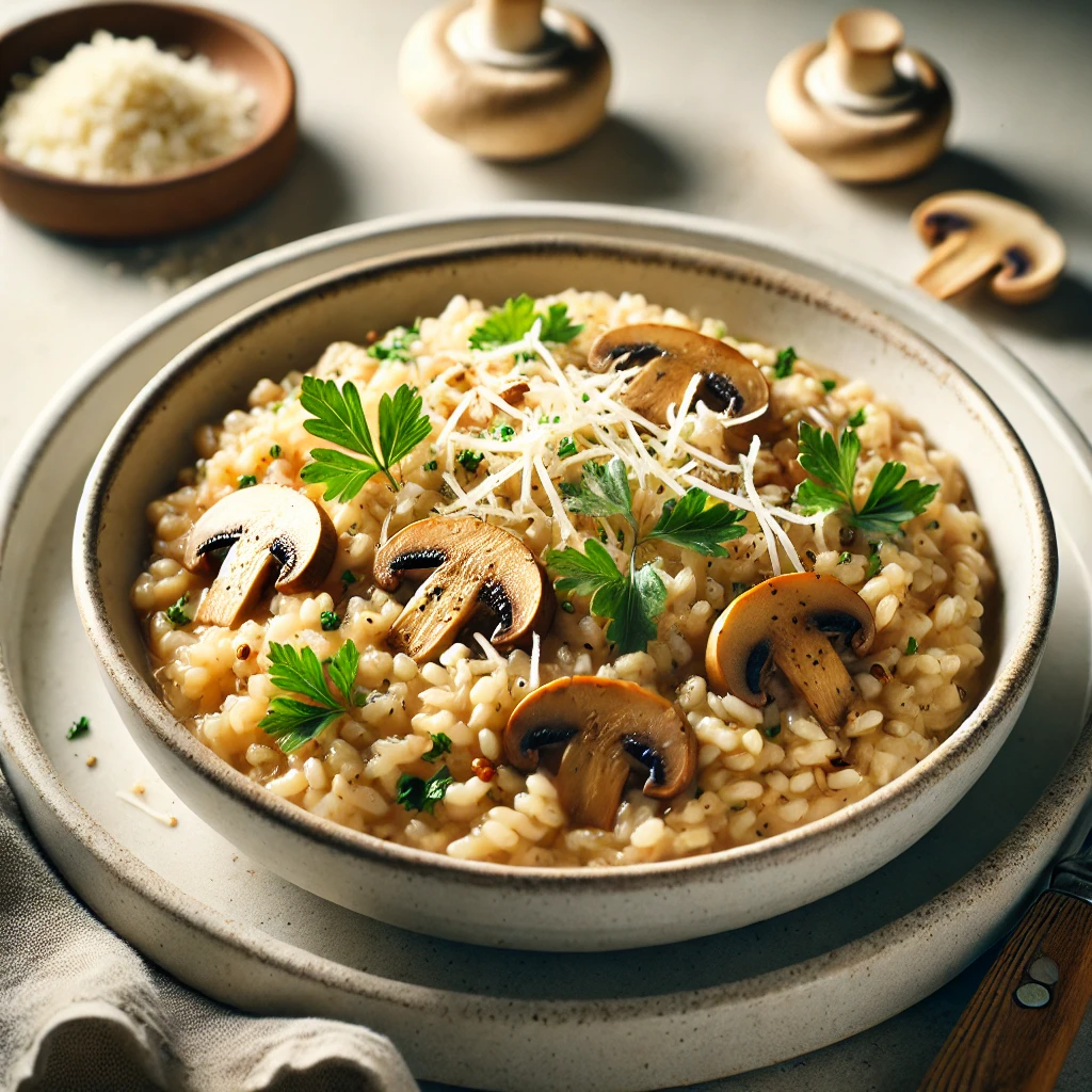 Volkoren Risotto met Champignons en Kippenbouillon (light)