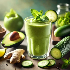 Avocado-Komkommer Smoothie met Gember