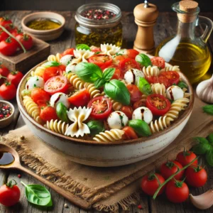 Caprese Maaltijdsalade met Volkoren Pasta