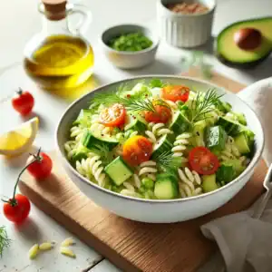 Frisse Orzo met Komkommer & Avocado