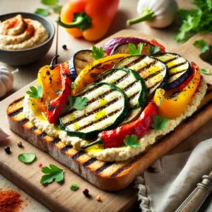 Gegrilde Groentetoast met Hummus