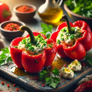 Geroosterde Paprika gevuld met Geitenkaas