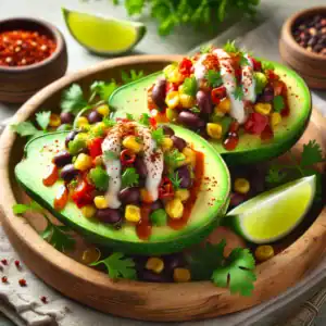 Gevulde Avocado met Spicy Bonenmengsel