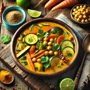 Groentecurry met Kokos en Kikkererwten
