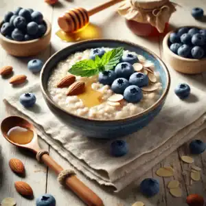 Havermout Deluxe met Bosbessen en Amandelen