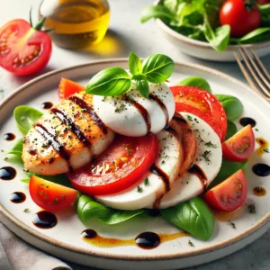 Kip ‘Caprese’ met tomaat en mozzarella