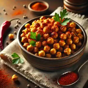 Knapperige Geroosterde Kikkererwten met Paprika en Komijn
