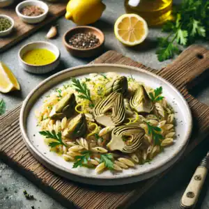 Orzo met Artisjokharten & Citroenrasp