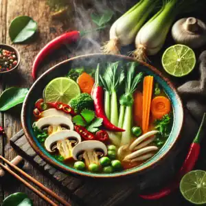 Pittige Thaise Groentensoep met Citroengras