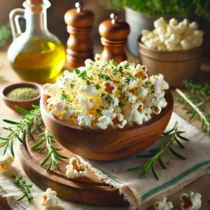 Popcorn met kruiden en olijfolie