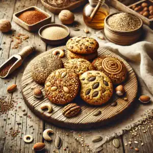 Quinoakoekjes met noten en zaden