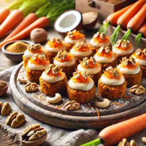 Rauwe worteltaart-bites