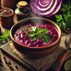 Rode Koolsoep met Azijn en Kruiden