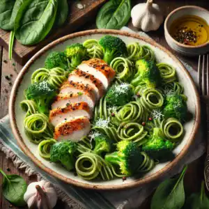 Spinazie Pasta met Broccoli en Kipfilet