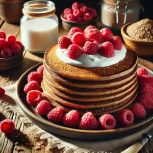 Boekweitpannenkoeken met Frambozen en Kokosyoghurt