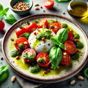 Caprese Salade met Burrata en Pesto