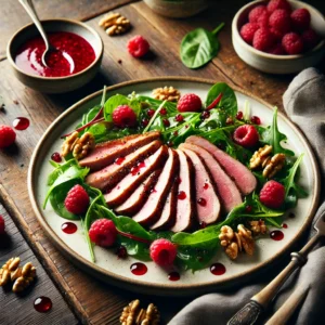 Eendenborstsalade met Frambozendressing
